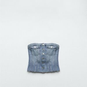 Zara Blue Denim Corset top